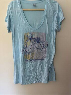 Light Blue V-Neck Women’s Graphic Tee